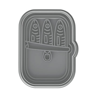 Mighty Gadget Sardine Can Cookie Cutter & Stamp - 4x2.9" Quirky Design for Nautical Baking (Random Color)