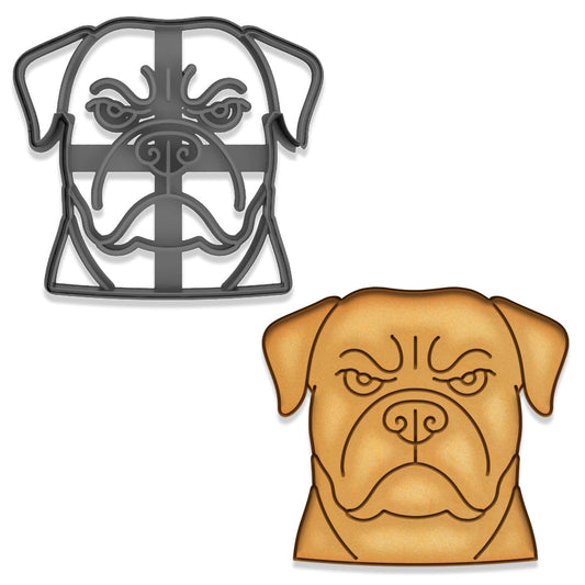Angry Rottweiler Dog Cookie Cutter & Stamp - 4x3.63", Fierce Pup Design for Bold Bakers (Random Color)