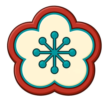 Plum Blossom Kamon Cookie Cutter - 4x3.9" Premium Baking Design