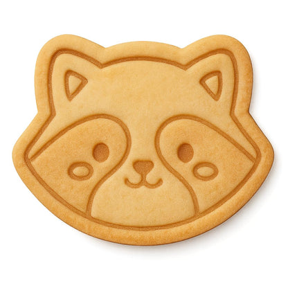 Adorable Raccoon Head Cookie Cutter - 4x3.19" Fun Kids Baking Design