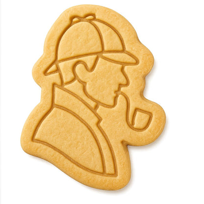 Sherlock Holmes Detective Cookie Cutter - 4x3" Creative Baking Fun