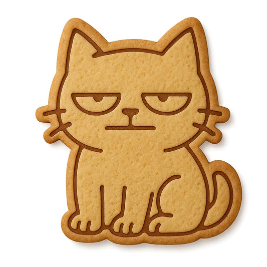 Mighty Gadget Meme Sleepy Feline Cookie Cutter & Stamp - 4x3.5" "Perfect for Parties" for Cat-Themed Events (Random Color)