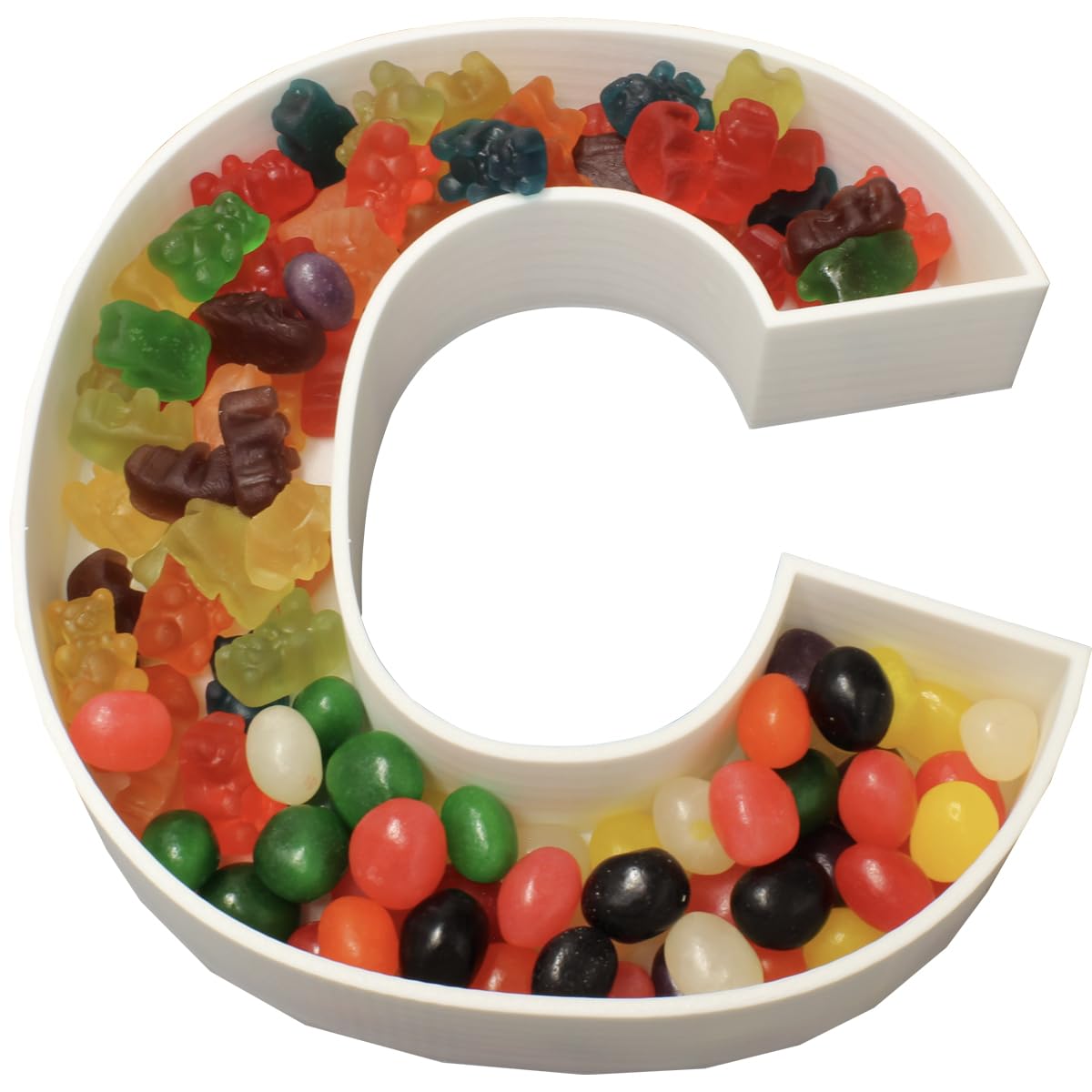 8" Hard Plastic Reusable Plastic Letter Food Trays, Letter Charcuterie Board Box for all Party Decoration (White Coloe)