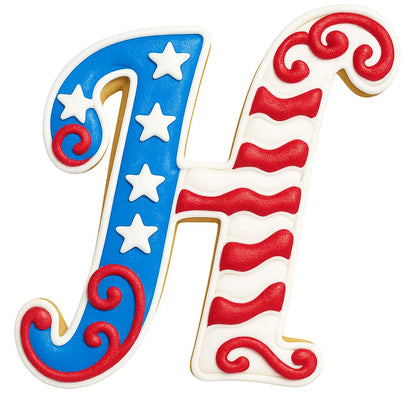 Fancy Cursive Letter Cookie Cutter - 4" Tall Alphabet Baking Mold (Random Color)