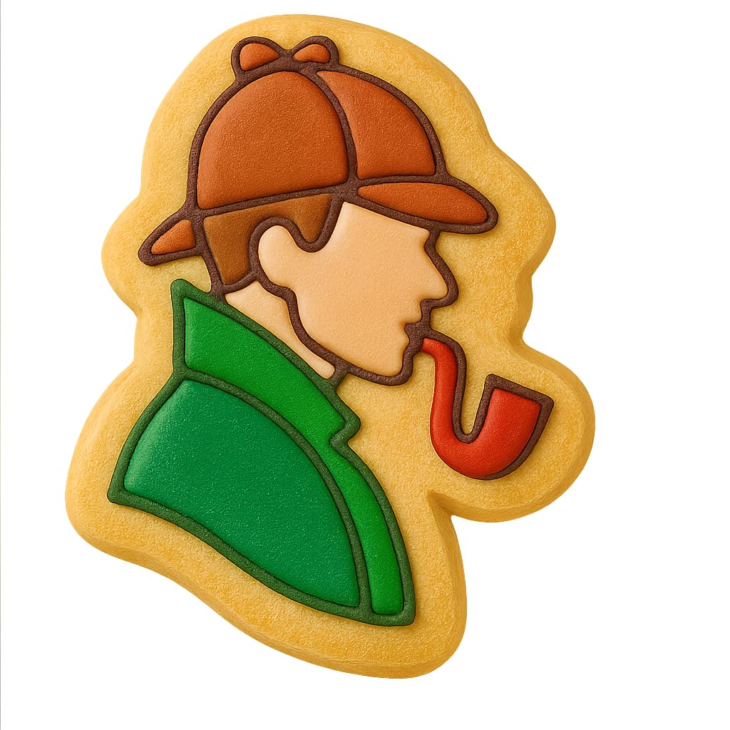 Sherlock Holmes Detective Cookie Cutter - 4x3" Creative Baking Fun
