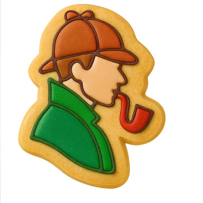 Sherlock Holmes Detective Cookie Cutter - 4x3" Creative Baking Fun