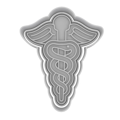 Mighty Gadget Medical Caduceus Cookie Cutter & Stamp - 4x2.5" Iconic Design for Med School Events (Random Color)