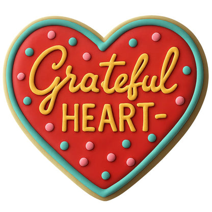 Grateful Heart Cookie Cutter - 4x3.8" Premium Kitchen Baking Tool