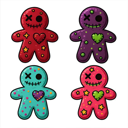 Mighty Gadget Voodoo Gingerbread Man Cookie Cutter & Stamp - 4x3.2" Unique Design for Halloween Baking (Random Color)