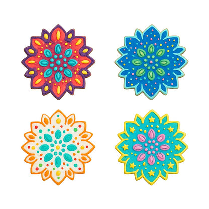 Floral Mandala Cookie Cutter & Stamp 4x4" for Baking Fondant Clay Embosser