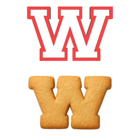 3" Varsity Letter W Cookie Cutter