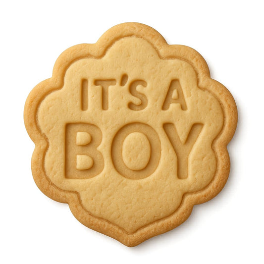 Mighty Gadget It's a Boy Cookie Cutter & Stamp - 4x4" Embossed Text for Baby Showers (Random Color)