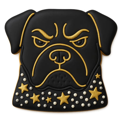 Mighty Gadget Angry Rottweiler Dog Cookie Cutter & Stamp - 4x3.63", Fierce Pup Design for Bold Bakers (Random Color)