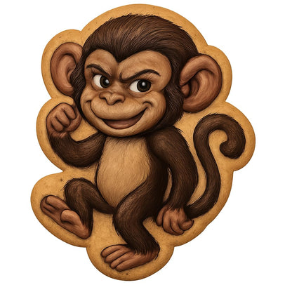Mischievous Monkey Cookie Cutter - 4x3.1" Fun Baking Kitchen Design