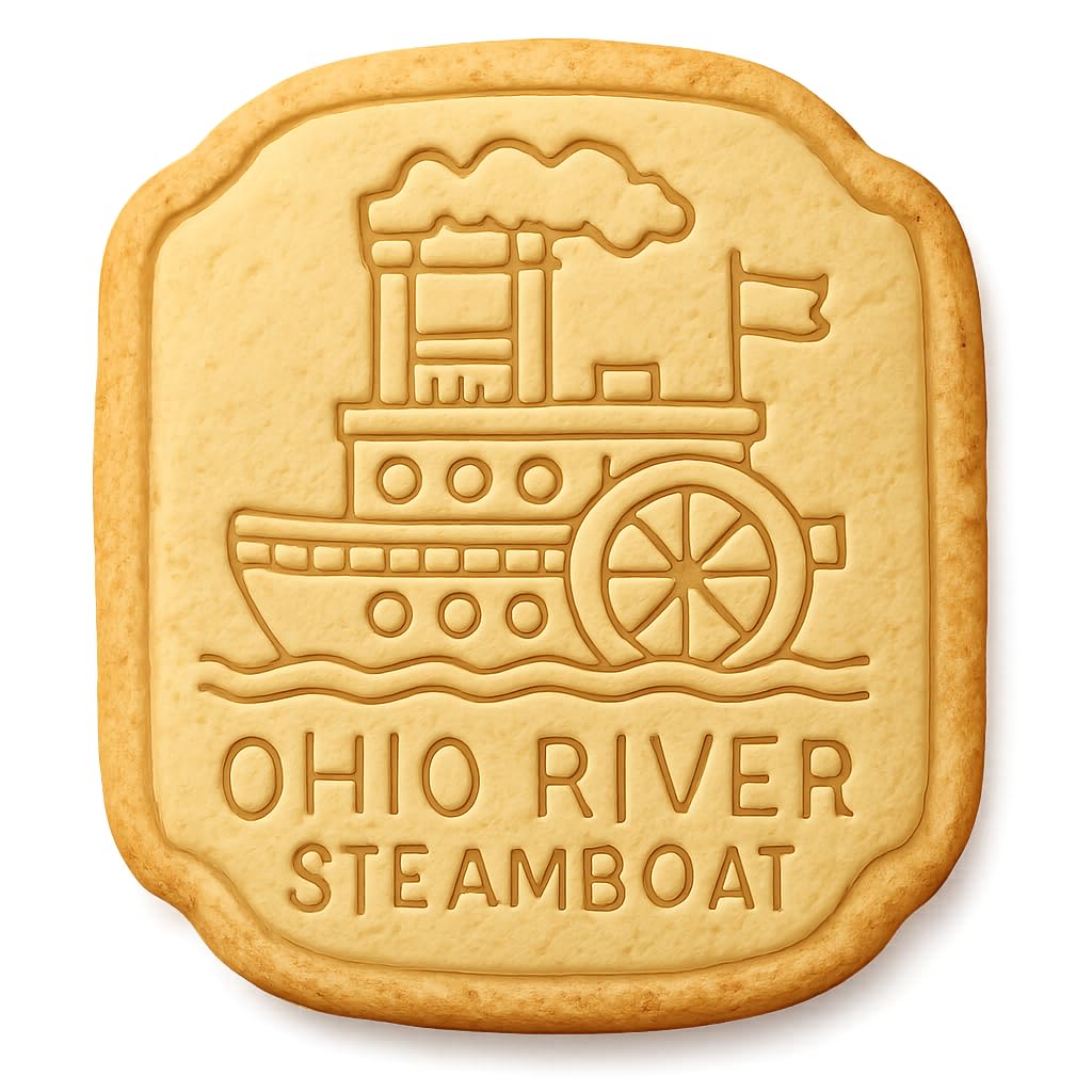 Ohio River Steamboat Cookie Cutter - 4x3.2" Premium Baking Design