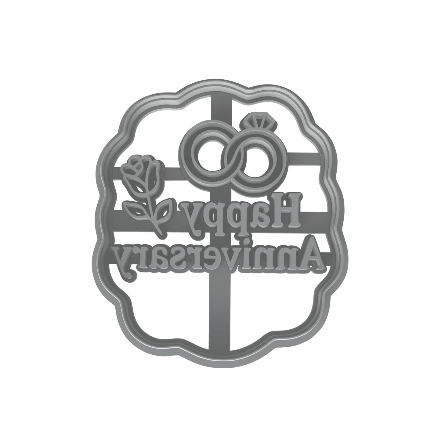 Mighty Gadget Infinity Rings and Rose Cookie Cutter & Stamp - 4x3.49" Symbolic Charm for Happy Celebrations (Random Color)