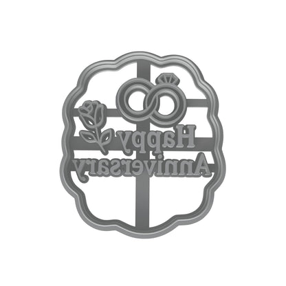 Mighty Gadget Infinity Rings and Rose Cookie Cutter & Stamp - 4x3.49" Symbolic Charm for Happy Celebrations (Random Color)