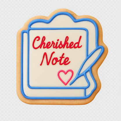 Cherished Note Cookie Cutter - 4x3.8" Creative Kitchen Baking Design