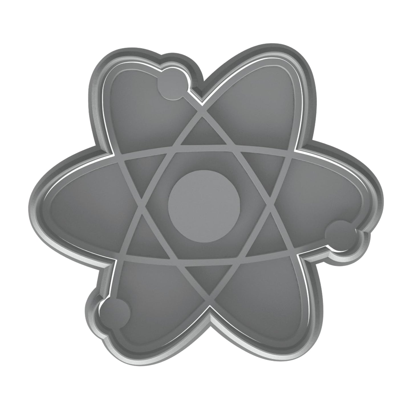 Science Atom Cookie Cutter & Stamp 4x3.5" for Baking Fondant Clay Embosser