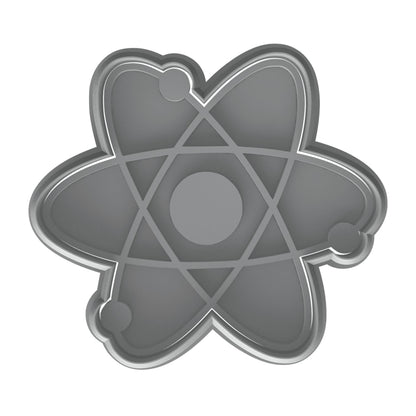 Science Atom Cookie Cutter & Stamp 4x3.5" for Baking Fondant Clay Embosser
