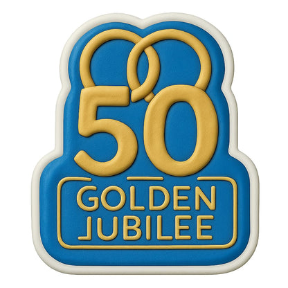Golden Jubilee Rings 50 Cookie Cutter - 4x3.1" Celebration Design