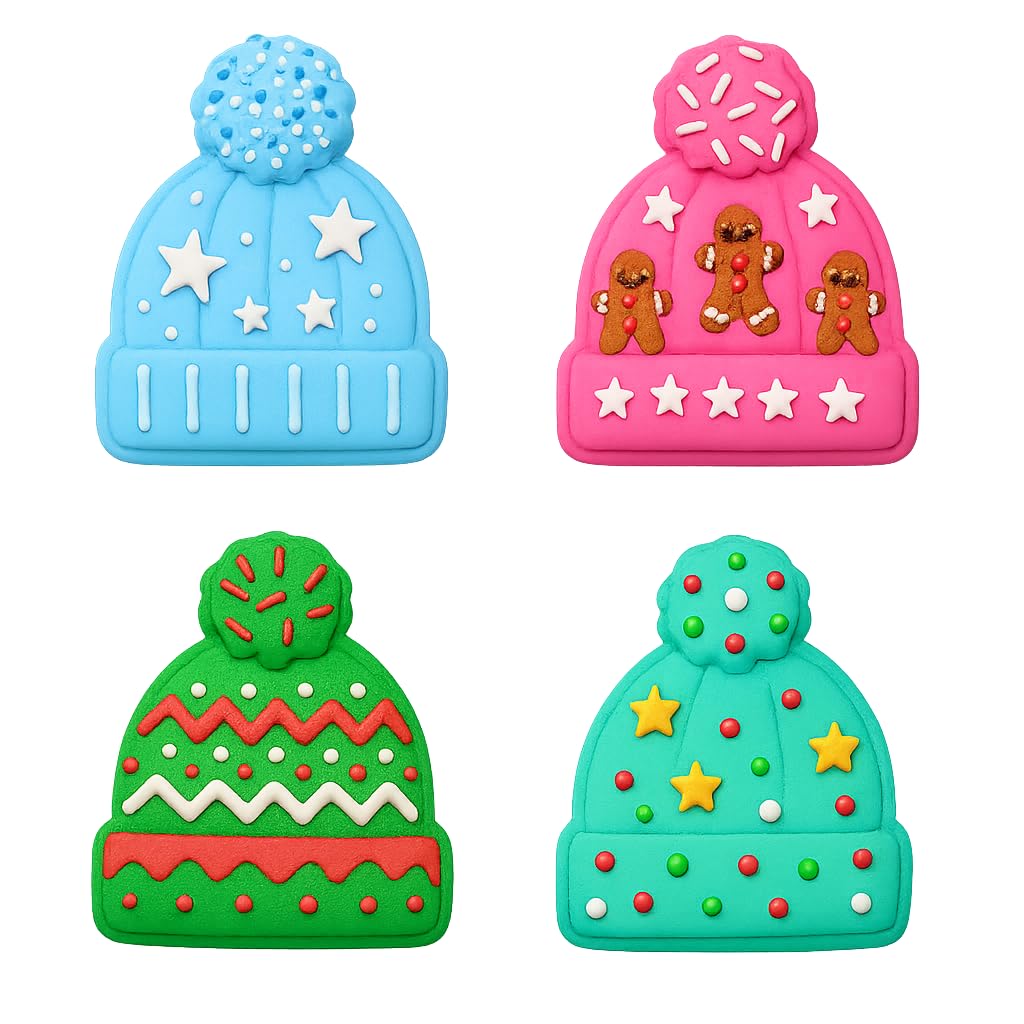 Pom Pom Beanie Cookie Cutter - 4x3.32" Fun Winter Baking for Kids