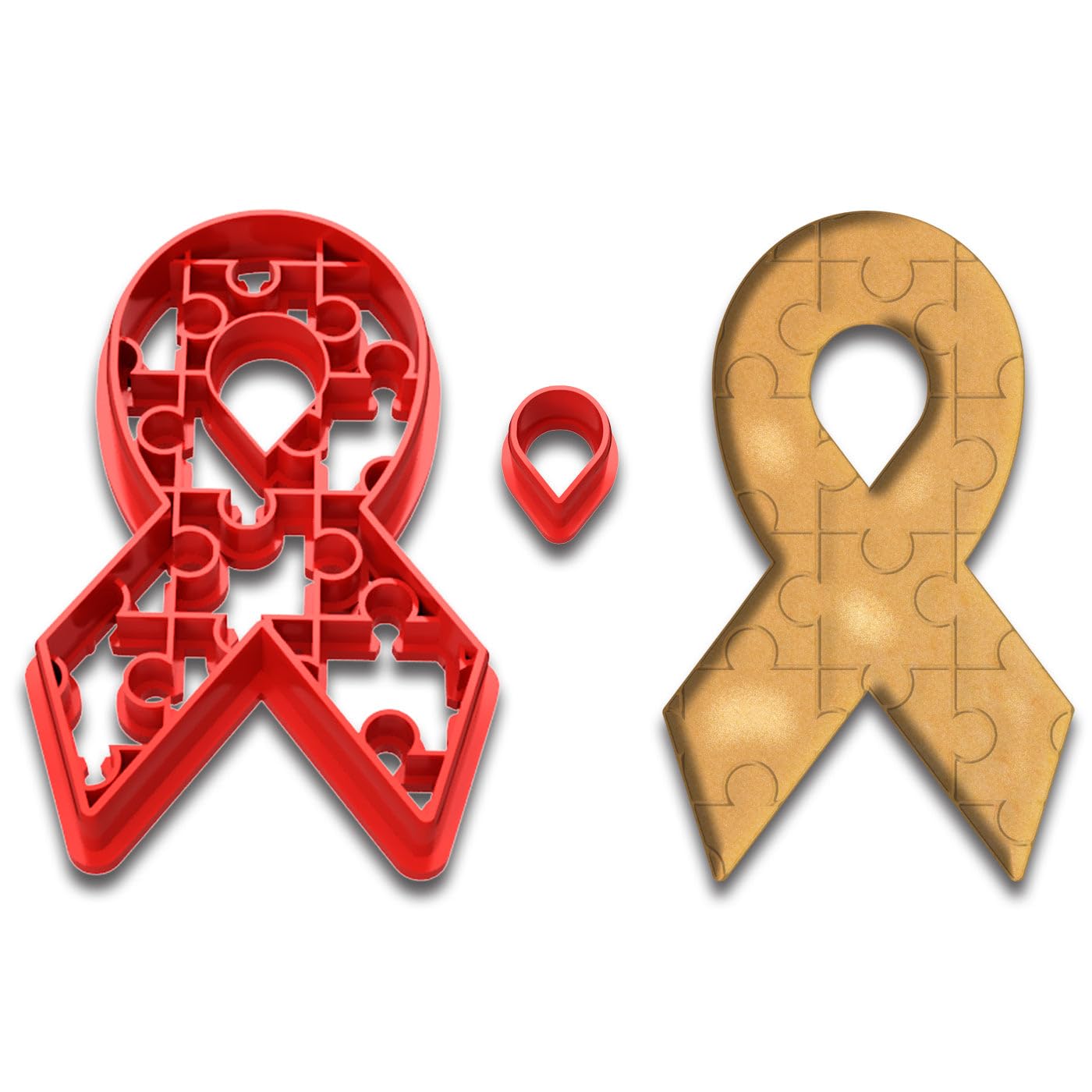 Autism Awareness Ribbon Cookie Cutter (4.5x2.75") - Symbol of Support