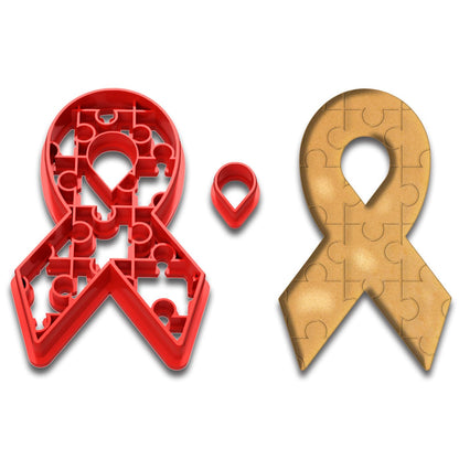 Autism Awareness Ribbon Cookie Cutter (4.5x2.75") - Symbol of Support