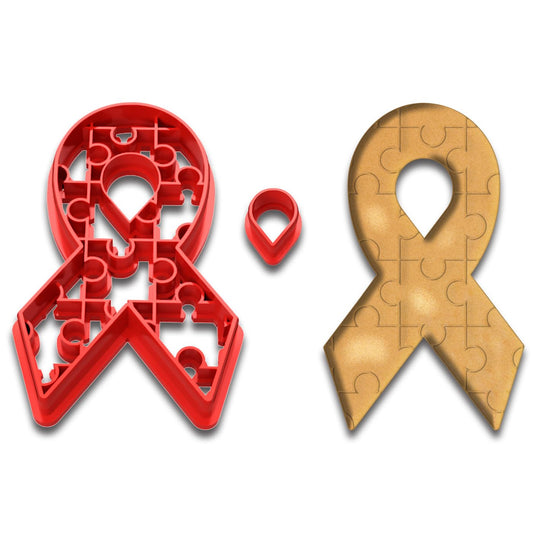 Autism Awareness Ribbon Cookie Cutter (4.5x2.75") - Symbol of Support