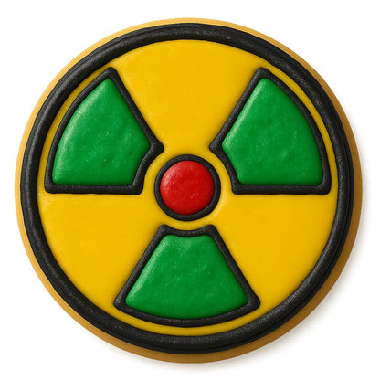 Mighty Gadget Biohazard Radiation Cookie Cutter & Stamp Set - 4x4" Science Symbol Mold for Bakers & Crafters (Random Color)