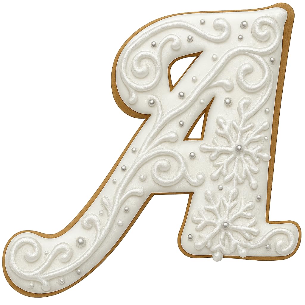 Fancy Cursive Letter Cookie Cutter - 4" Tall Alphabet Baking Mold (Random Color)