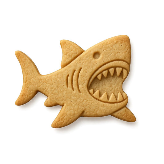Mighty Gadget Shark Attack Cookie Cutter & Stamp - 4x2.5" Exciting Crafting for Shark Week Desserts (Random Color)