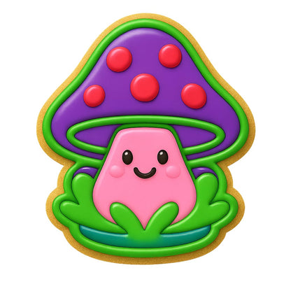 Kawaii Mushroom Man Cookie Cutter - 4x3.54" Fun Baking Design Kids