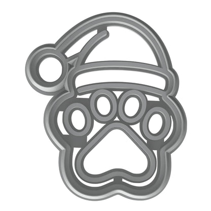 Mighty Gadget Paw with Santa Hat Cookie Cutter & Stamp - 4x3.2" Festive Fun for Holiday Baking (Random Color)
