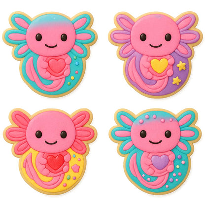 Axolotl Holding Heart Cookie Cutter & Stamp 4x3.36" for Baking Fondant Clay