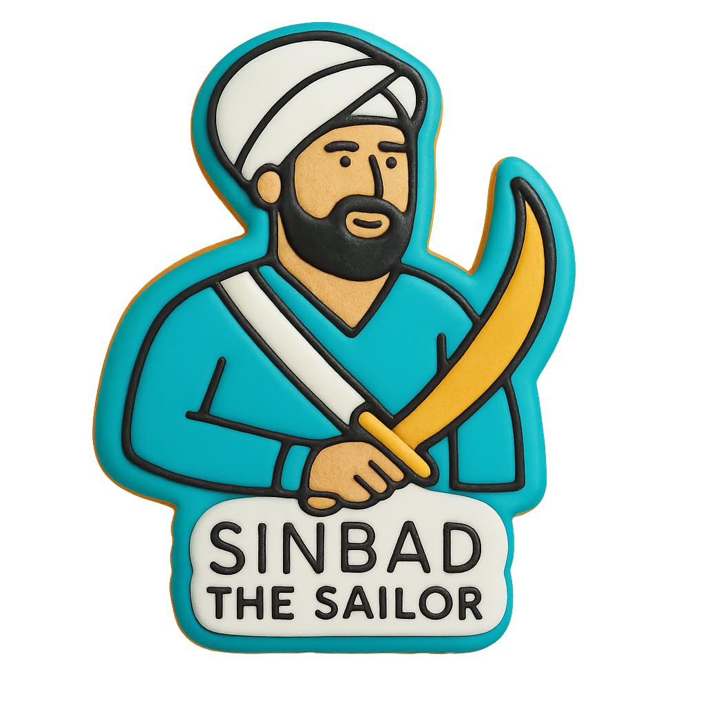 Sinbad the Sailor Cookie Cutter - 4x2.93" Fun Baking Adventure Design