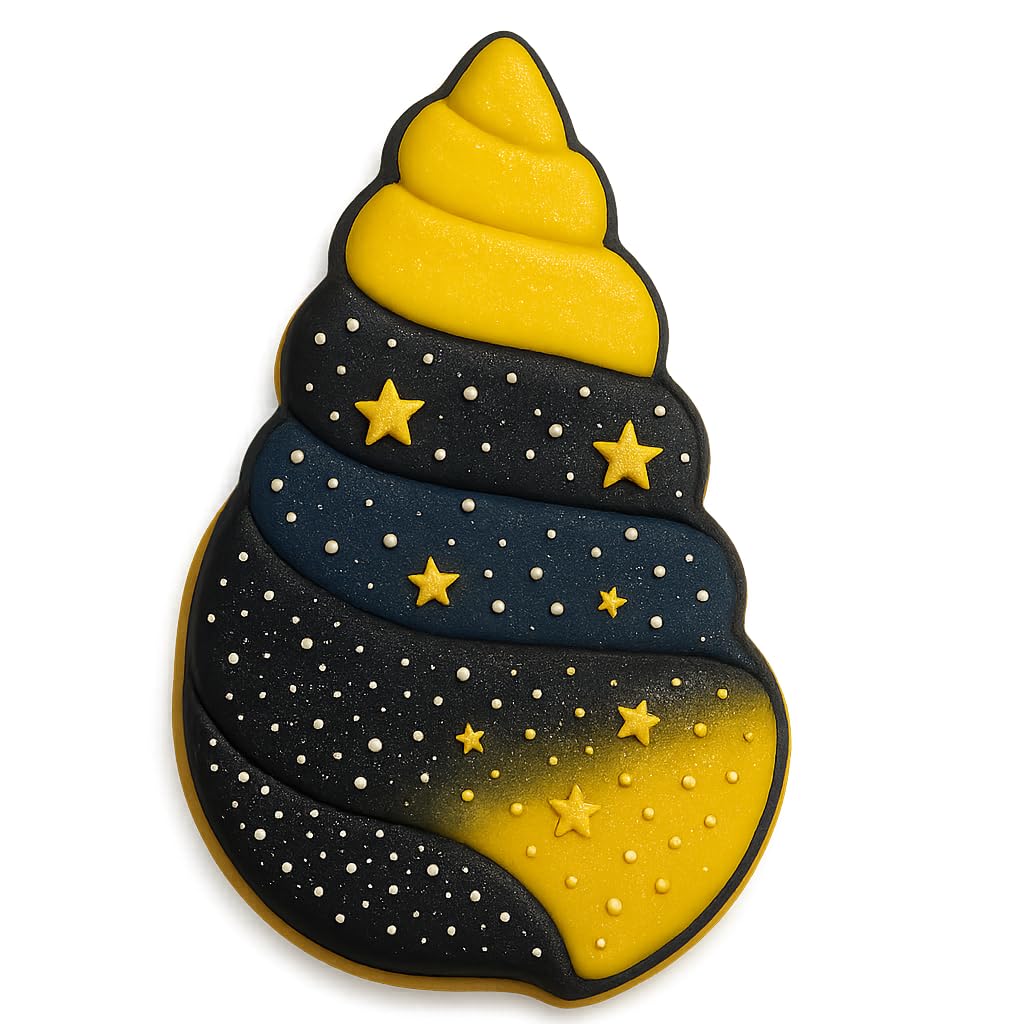 Swirled Seashell Cookie Cutter & Stamp 4x2" for Baking Fondant Clay Embosser