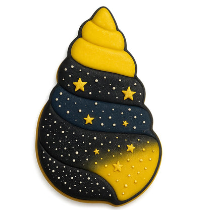 Swirled Seashell Cookie Cutter & Stamp 4x2" for Baking Fondant Clay Embosser