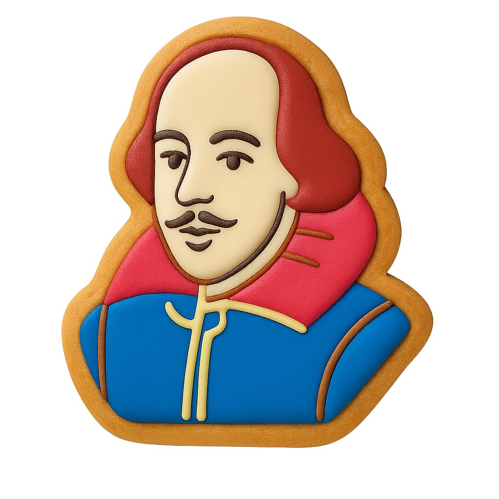 Shakespearean Figure Cookie Cutter - 4x3.5" Professional Fun Design