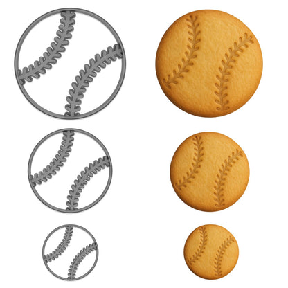 Baseball Cookie Cutters Trio (4", 3", 2") - Ideal for Sports-Themed Baking, Ballpark Celebrations, and Kids' Parties (Random Colors)