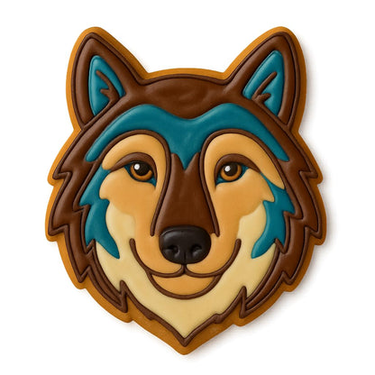 Majestic Wolf Cookie Cutter and Stamp Set - 4x3.36", Nature-Inspired Baking Mold for Animal Lovers (Random Color)