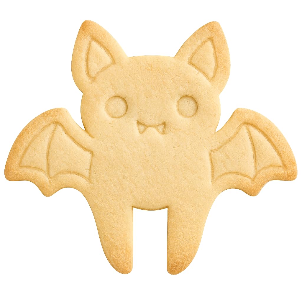 Mug Hugger Bat Cookie Cutter & Stamp 4x3.4" for Baking & Fondant Clay Embosser