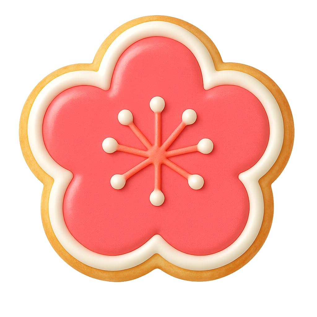 Plum Blossom Kamon Cookie Cutter - 4x3.9" Premium Baking Design