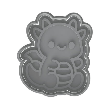 Kawaii Baby Dragon Cookie Cutter - 4x3.49" Fun Kids Baking Design