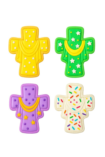 Cross Crucifix with Drapes Cookie Cutter & Stamp 4x2.9" for Baking & Fondant