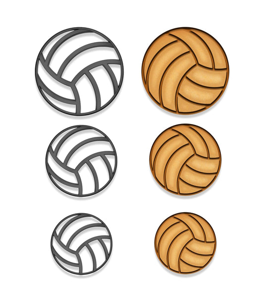 Volleyball Cookie Cutter Set (4", 3", 2") – Perfect for Sports Parties, Fondant Decorating, and Volleyball Fan Gifts (Random Color)
