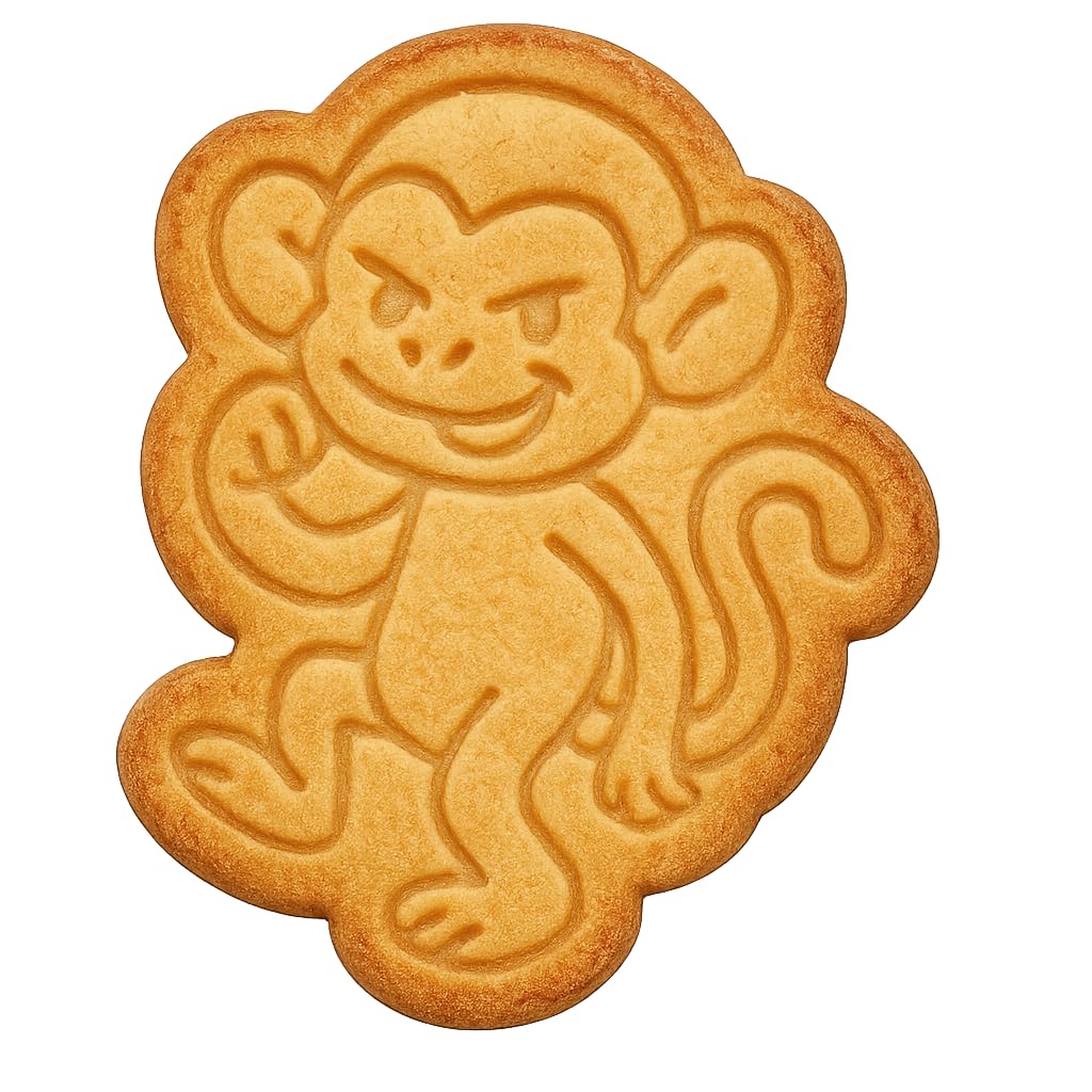 Mischievous Monkey Cookie Cutter - 4x3.1" Fun Baking Kitchen Design