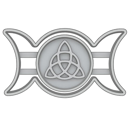Mighty Gadget Triple Goddess Triquetra Cookie Cutter & Stamp - 4x2.2" Mystical Design for Spiritual Baking (Random Color)