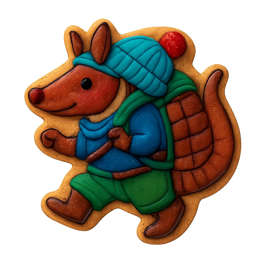 Adventurous Armadillo Cookie Cutter - 4x3.5" Fun Baking Design