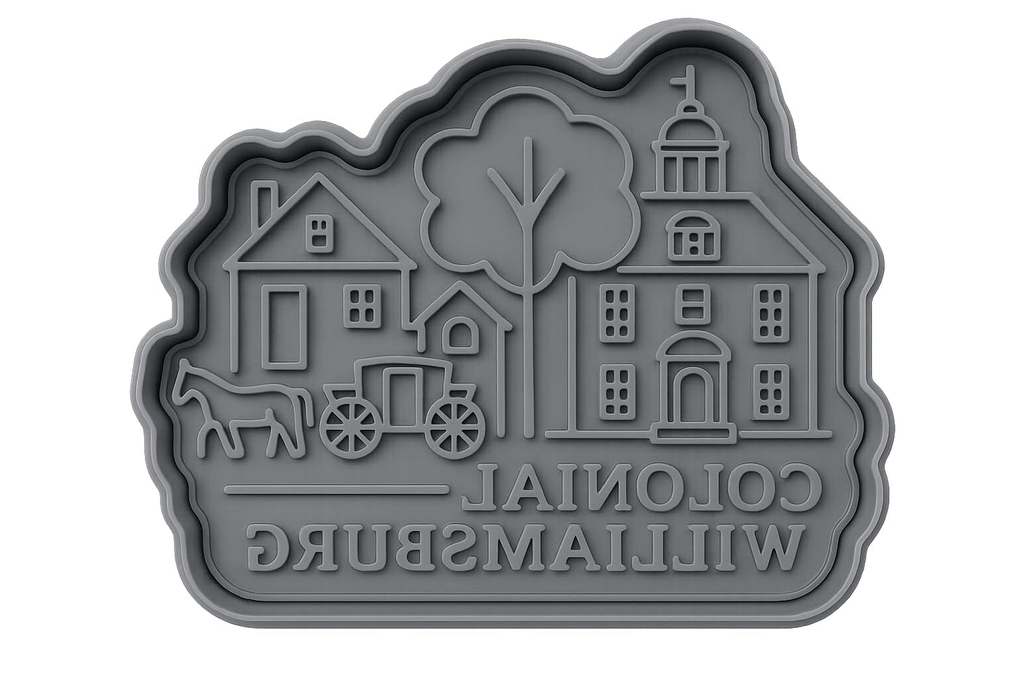 Colonial Williamsburg Scene Cookie Cutter - 4x3.8" Premium Kitchen Design